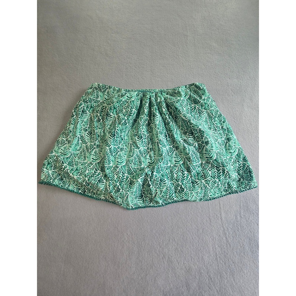 Anthropologie Cecilia Pettersson Top Womens L Green Fern Lined Pom Trim